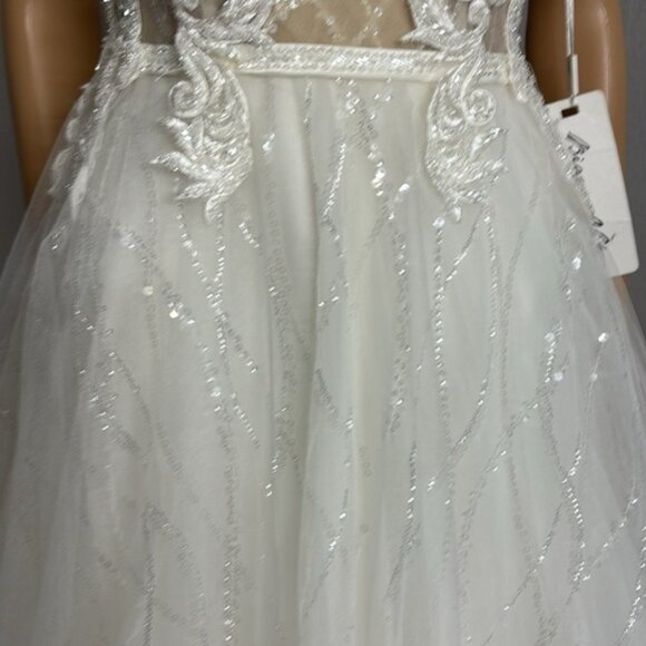 Bianco Vita Wedding Dress Couture Tulle A-line Size 10 NEW - Picture 7 of 16